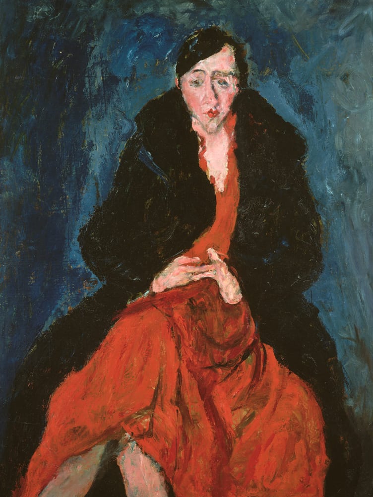 Chaim Soutine painted this portrait of Parisian interior decorator and antiquarian Madeleine Castaing in 1920. 
