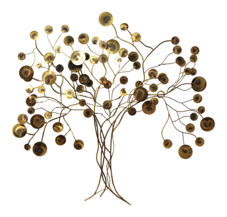 Tree of Life sculpture created by mid-century metalsmith Curtis Jere.